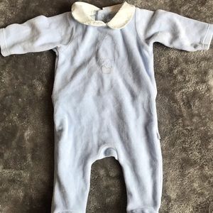 Jacadi Velvet Footed Pajamas with Collar